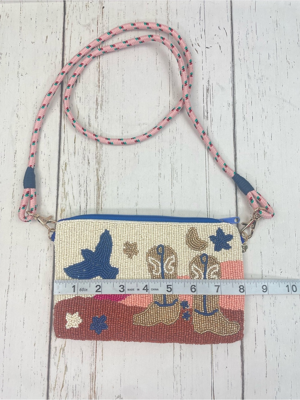 Ink + Alloy Leila Boot Seed Bead Clutch with Strap - Picture 6 of 15